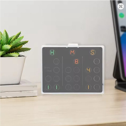 4-Digit Electronic Clock DIY Kits Binary LED Clock Soldering Practice DIY Kit Desktop Alarm Clock with Acrylic Shell 1