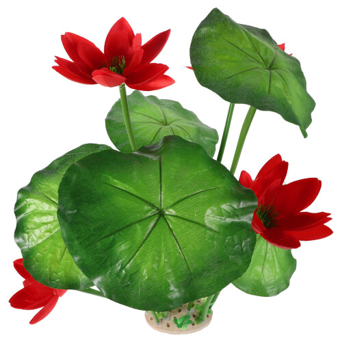 2Pièces Plantes Aquarium Décorations Lotus Simulées 1