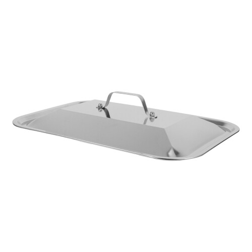 2Pcs Stainless Steel Rectangular Pan Lids for Baking Silver Covers 1