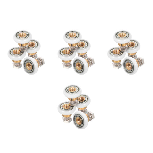 16Pcs Bathroom Sliding Door Rollers Nylon Metal Quiet Smooth Operation 2