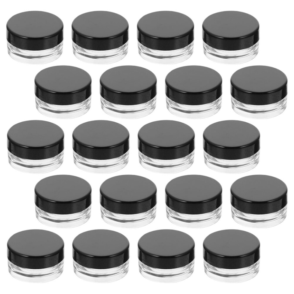 Solustre 80Pcs Convenient Black Plastic Cream Dispensers Tight Seal Travel Jars