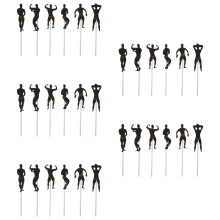 216Pcs Unique Black Muscular Man Cake Toppers for Birthday Party