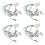 4Pcs ABS Reading Lamp Connector and Dashboard Wire for Cars 4