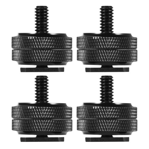 8Pièces Adaptateur Double Vis 1/4'' Pour Trépied Et Support Flash Noir 1