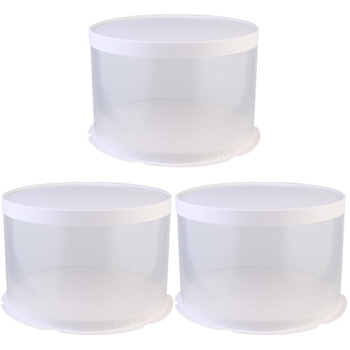 3Pcs Cake Storage Boxes White Paper Lid for Muffin and Cookie Packing 1