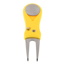 5Pcs Stylish Foldable Golf Divot Fork Yellow Plastic Steel Repair