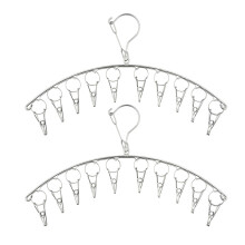 6Pcs Stainless Steel Laundry Drying Hangers with Clips Silver