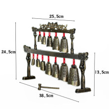 3Pcs Bronze Double Layers Chime Chinese Folk Instrument for Home Décor