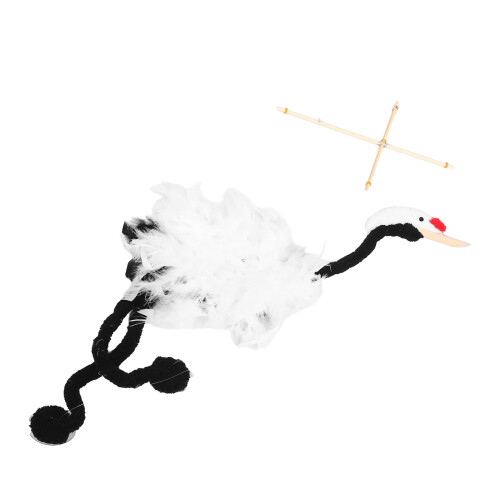2Pcs Crane Marionette Puppet Soft Yarn Wooden String Toy 2