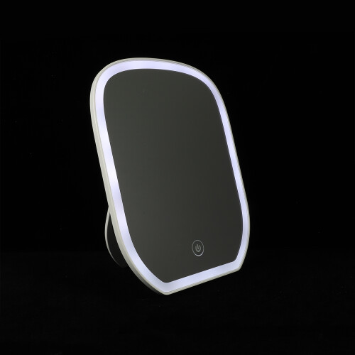 2Pcs Touch LED Makeup Mirror White Foldable Adjustable Beauty Mirror