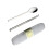 3Pcs Camping Stainless Steel Flatware Set Yellow Spoon Chopsticks Case 1