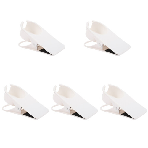 5Pcs White Desk Edges Cup Clip with Hole Design and Storage Space 2
