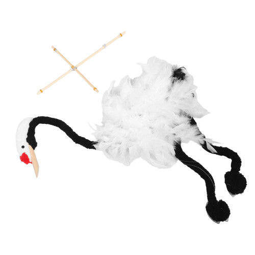 2Pcs Crane Marionette Puppet Soft Yarn Wooden String Toy 1