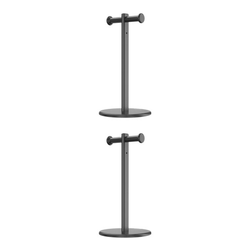 2Pièces Support Casque Aluminium Noir Double Crochet Élégant 2