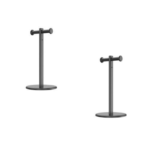 2Pièces Support Casque Aluminium Noir Double Crochet Élégant 1