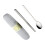3Pcs Camping Stainless Steel Flatware Set Yellow Spoon Chopsticks Case 10