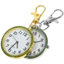 6Pcs Portable Clip on Pocket Watch Keyring for Nurses with Rhinestones