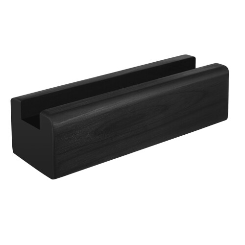 2Pcs Solid Wood Floor Mirror Rack Black with Stable Anti-Skid Design 1