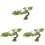 3Pcs Green Realistic Fake Tree Figurine Micro Landscape Decor 2