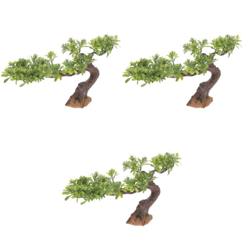 3Pcs Green Realistic Fake Tree Figurine Micro Landscape Decor 2
