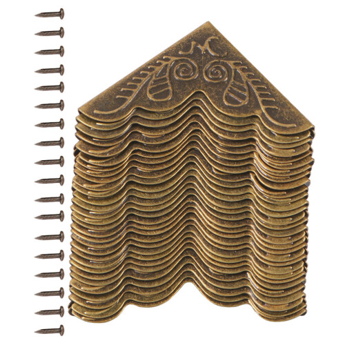 105Pièces Protections D'angles Fer Café Antique Pour Projets DIY Bois 1