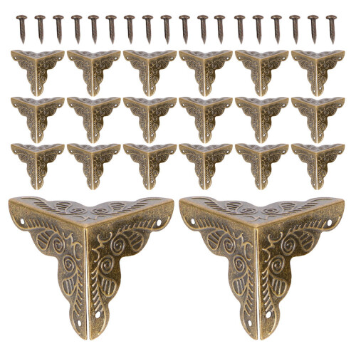 105Pièces Protections D'angles Fer Café Antique Pour Projets DIY Bois