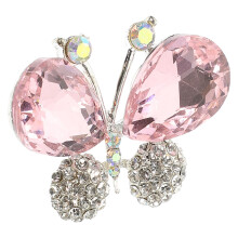 4Pcs Pink Alloy Rhinestone Applique Patches for Crafting Clothes Decor