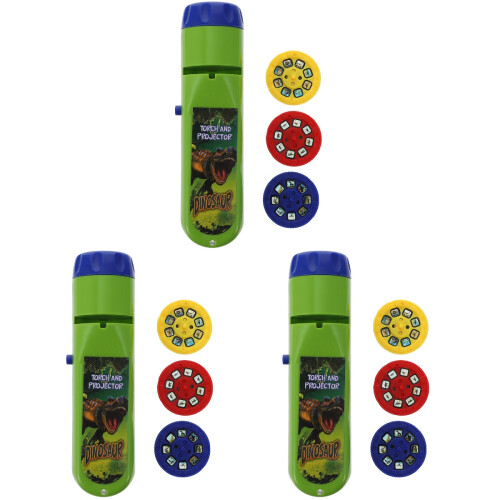 3Sets Dinosaur Projection Flashlight Kids Interactive Toy 2
