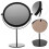 3Pcs Rotating Desktop Makeup Mirror Black Metal Vanity Cosmetic Mirror 10