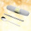3Pcs Camping Stainless Steel Flatware Set Yellow Spoon Chopsticks Case 11