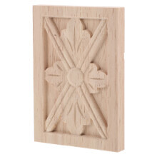 2Pièces Ornements En Bois Sculpté Beige Pour Décoration
