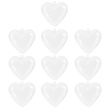 70Pcs Transparent Fillable Heart Craft Ornaments Wedding Party Decor