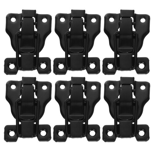 24Pcs Elegant Black Iron Toggle Hasp Lock for Drawer, Toolbox, Chest