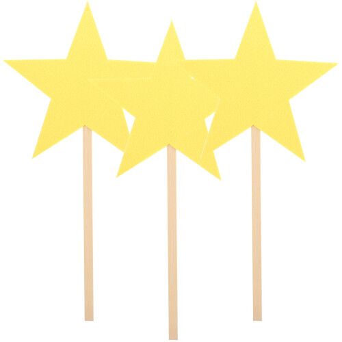 12Pcs Lightweight Felt Star Shaped Cutouts Yellow for Event Decor 1