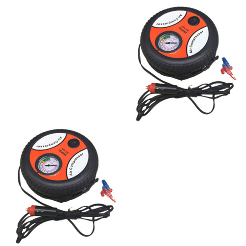 2St Compacte Air Compressor Pomp Rood Voor Auto Inflatie 2