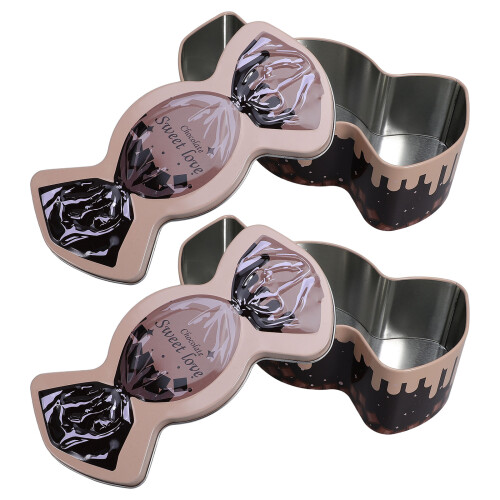 4Pcs Candy Tin Storage Boxes Vintage Metal Tins Lids Multi