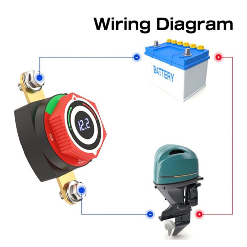 Digital Battery Disconnect  with LED Voltmeter DC5-80V /OFF Battery Cut Off  for Car,RV,Marine B 2
