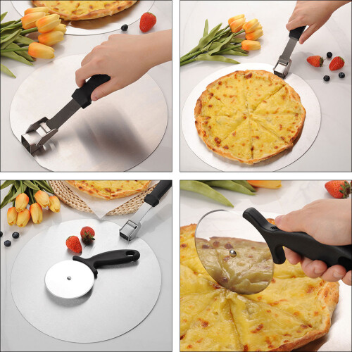 Pizza Peel Set With Stainless Steel Cutter Wheel 2