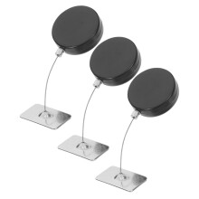 3Pièces Verrous Câble Anti-Perte Acier, Fermeture Sécurisée ABS Noire