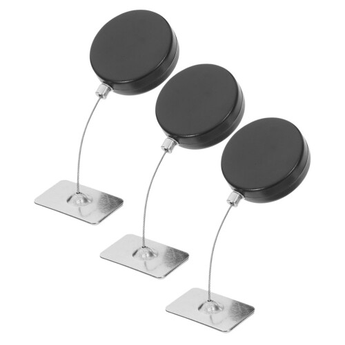 3Pièces Verrous Câble Anti-Perte Acier, Fermeture Sécurisée ABS Noire