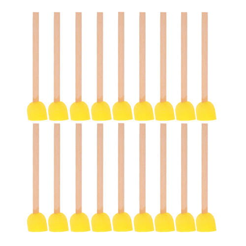 80Pcs Durable Wooden Handle Round Sponge Brushes for Kids Art Projects