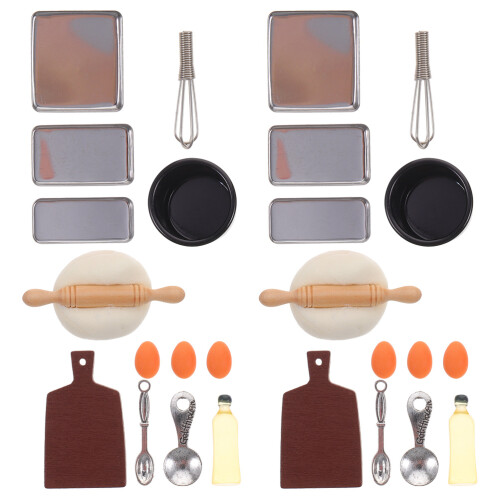 8Sets Miniature Baking Set Practical Miniature Kitchen Tool Collection 1