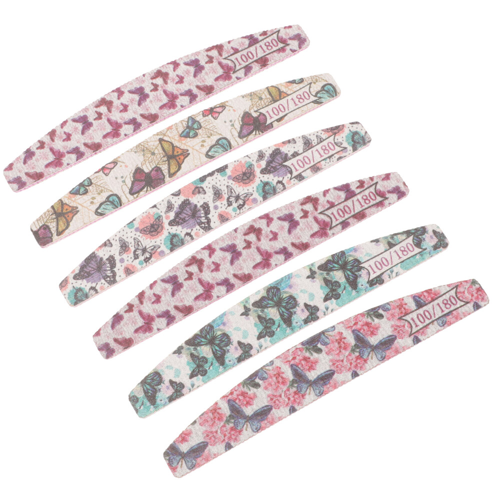 Villcase 12Pcs Small Birch Wood Nail Files For Acrylic Nails Travel Friendly