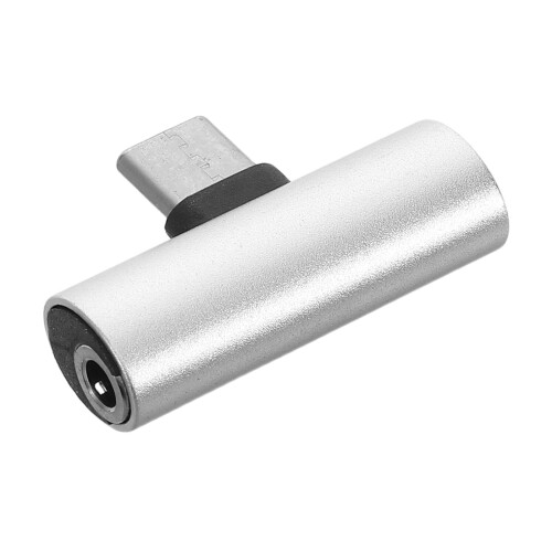 4Pcs Silver Type Adapter for Headphones with Charging Support