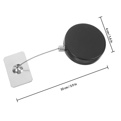 3Pièces Verrous Câble Anti-Perte Acier, Fermeture Sécurisée ABS Noire 1