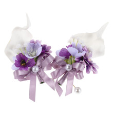 4Pcs Elegant 3D Fabric Flower Brooch Pins for Women Wedding & Party