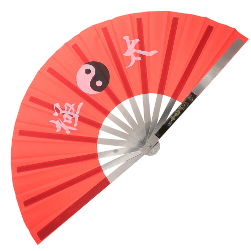 4Pcs Red Handheld Foldable Fan Chinese Fan for Tai Chi Performance