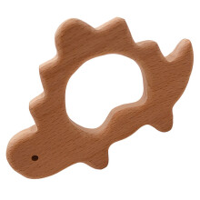 3Pcs Brown Beech Baby Molar Rod Cartoon Wooden Teething Toys