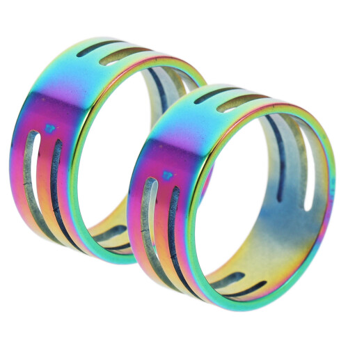 10Pièces Ouvre-Anneaux Circulaires Multi Couleurs 2