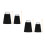4Sets Lightweight Black Cowbell with Stick Kids Hand Percussion 3